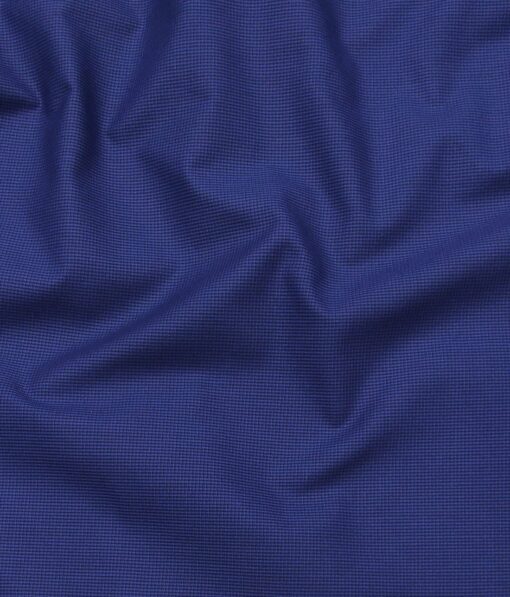 Exquisite Dark Blue Poly Cotton Micro Checks Shirt Fabric (1.60 M)