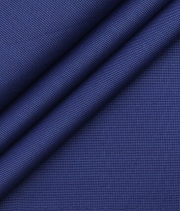 Exquisite Dark Blue Poly Cotton Micro Checks Shirt Fabric (1.60 M)