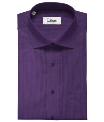 Exquisite Dark Purple Poly Cotton Micro Checks Shirt Fabric (1.60 M)