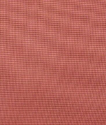 Exquisite Peach Poly Cotton Micro Checks Shirt Fabric (1.60 M)