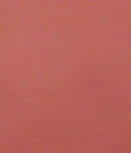 Exquisite Peach Poly Cotton Micro Checks Shirt Fabric (1.60 M)