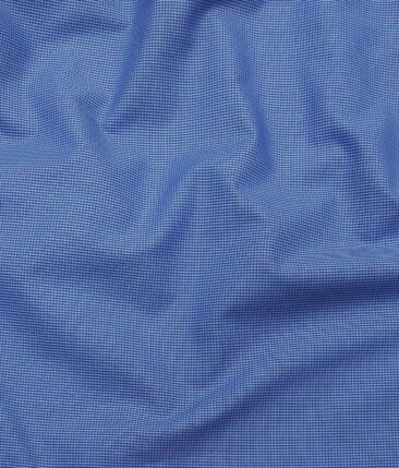 Exquisite Sky Blue Poly Cotton Micro Checks Shirt Fabric (1.60 M)