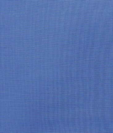 Exquisite Sky Blue Poly Cotton Micro Checks Shirt Fabric (1.60 M)
