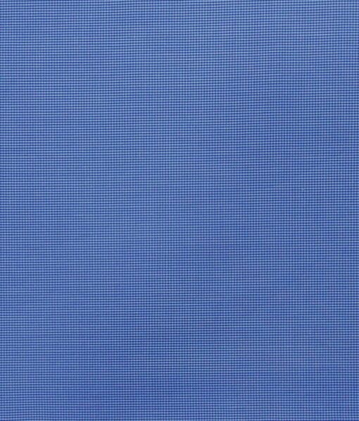 Exquisite Sky Blue Poly Cotton Micro Checks Shirt Fabric (1.60 M)