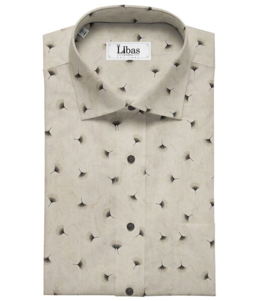 Exquisite Beige 100% Premium Cotton Floral Print Shirt Fabric (1.60 M)