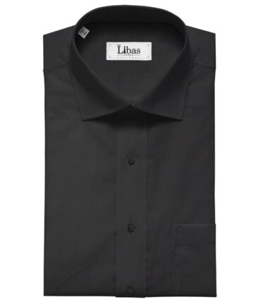 Fabio Rossini Black 100% Egyptian Giza Cotton Solid Shirt Fabric (1.60 M)