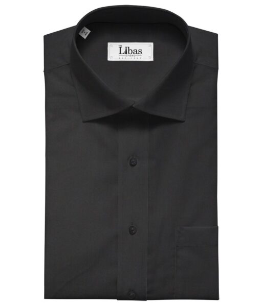 Fabio Rossini Black 100% Egyptian Giza Cotton Solid Shirt Fabric (1.60 M)
