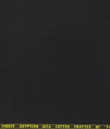Fabio Rossini Black 100% Egyptian Giza Cotton Solid Shirt Fabric (1.60 M)