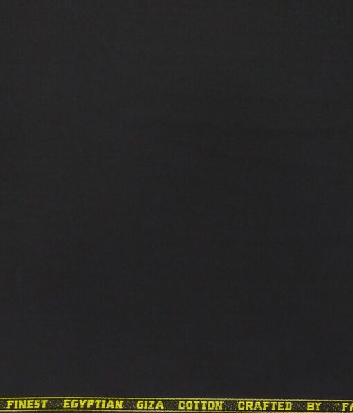 Fabio Rossini Black 100% Egyptian Giza Cotton Solid Shirt Fabric (1.60 M)