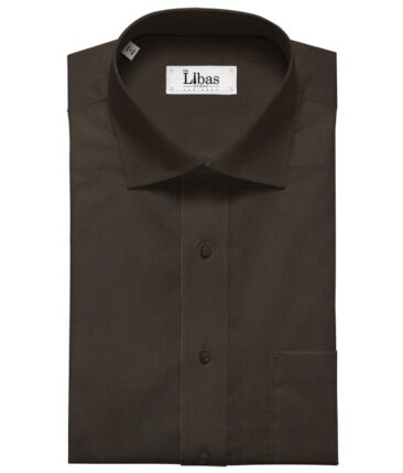 Fabio Rossini Dark Brown 100% Egyptian Giza Cotton Solid Shirt Fabric (1.60 M)
