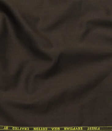 Fabio Rossini Dark Brown 100% Egyptian Giza Cotton Solid Shirt Fabric (1.60 M)