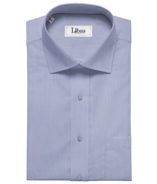 Fabio Rossini Sky Blue 100% Egyptian Giza Cotton Solid Shirt Fabric (1.60 M)