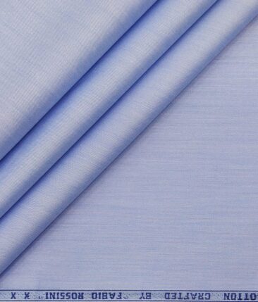 Fabio Rossini Sky Blue 100% Egyptian Giza Cotton Solid Shirt Fabric (1.60 M)