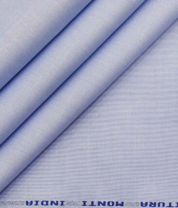 Tessitura Monti Sky Blue 100% Giza Cotton Pin Point Oxford Shirt Fabric (1.60 M)