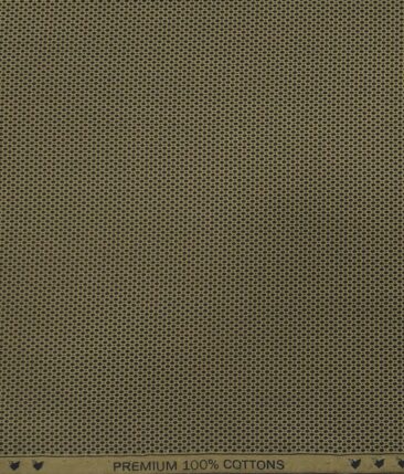Monza Brown 100% Premium Cotton Black Dotted Print Shirt Fabric (1.60 M)