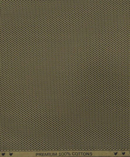 Monza Brown 100% Premium Cotton Black Dotted Print Shirt Fabric (1.60 M)