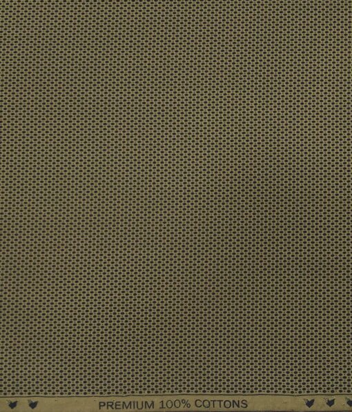 Monza Brown 100% Premium Cotton Black Dotted Print Shirt Fabric (1.60 M)