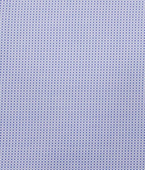 Monza White & Blue 100% Premium Cotton Oxford Weave Shirt Fabric (1.60 M)