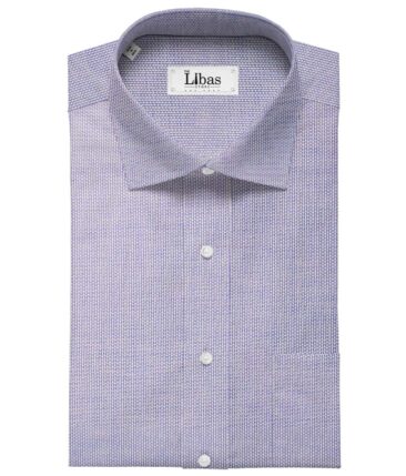 Monza White & Blue 100% Premium Cotton Structured Shirt Fabric (1.60 M)