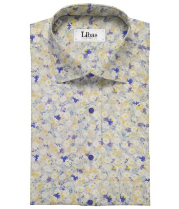 Nemesis Multi Color 100% Egyptian Giza Cotton Digital Floral Print Shirt Fabric (1.60 M)