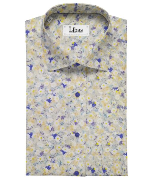 Nemesis Multi Color 100% Egyptian Giza Cotton Digital Floral Print Shirt Fabric (1.60 M)