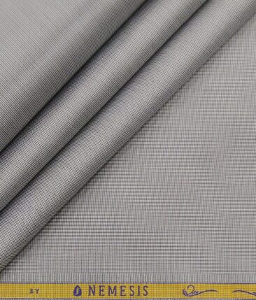 Nemesis Light Grey 100% Egyptian Giza Cotton Self Design Shirt Fabric (1.60 M)