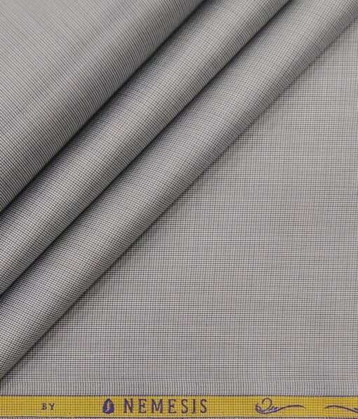 Nemesis Light Grey 100% Egyptian Giza Cotton Self Design Shirt Fabric (1.60 M)