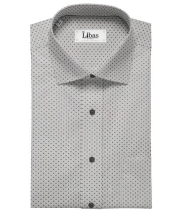 Nemesis Light Grey 100% Egyptian Giza Cotton Printed Shirt Fabric (1.60 M)