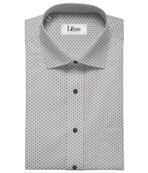 Nemesis Light Grey 100% Egyptian Giza Cotton Printed Shirt Fabric (1.60 M)