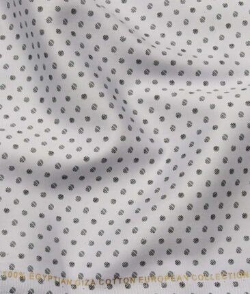 Nemesis Light Grey 100% Egyptian Giza Cotton Printed Shirt Fabric (1.60 M)
