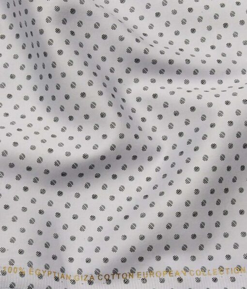 Nemesis Light Grey 100% Egyptian Giza Cotton Printed Shirt Fabric (1.60 M)