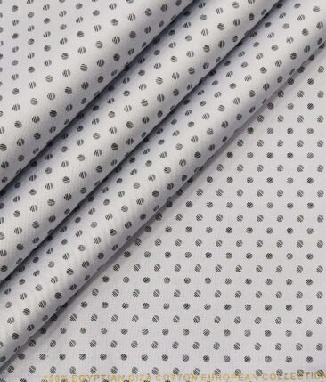 Nemesis Light Grey 100% Egyptian Giza Cotton Printed Shirt Fabric (1.60 M)