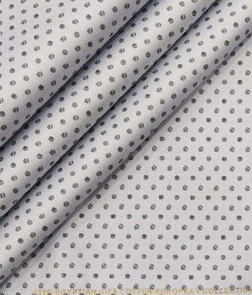 Nemesis Light Grey 100% Egyptian Giza Cotton Printed Shirt Fabric (1.60 M)