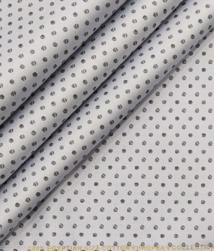 Nemesis Light Grey 100% Egyptian Giza Cotton Printed Shirt Fabric (1.60 M)