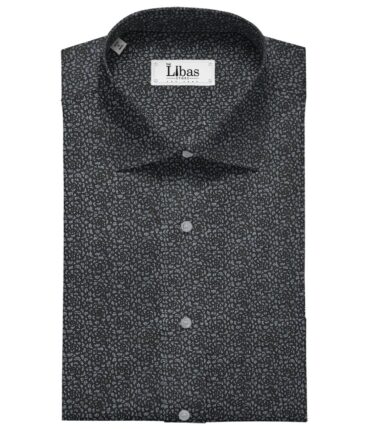 Nemesis Black 100% Egyptian Giza Cotton Printed Shirt Fabric (1.60 M)