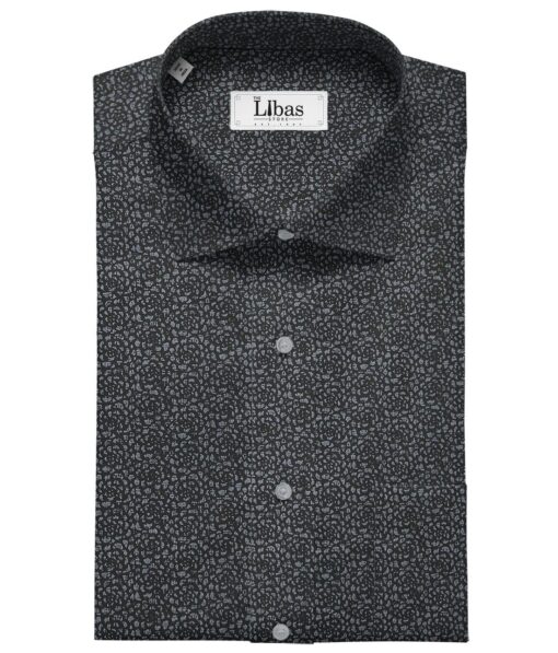 Nemesis Black 100% Egyptian Giza Cotton Printed Shirt Fabric (1.60 M)