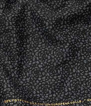 Nemesis Black 100% Egyptian Giza Cotton Printed Shirt Fabric (1.60 M)
