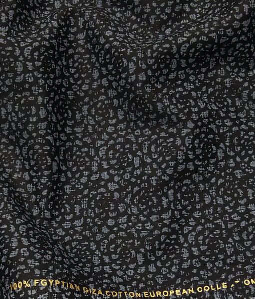 Nemesis Black 100% Egyptian Giza Cotton Printed Shirt Fabric (1.60 M)