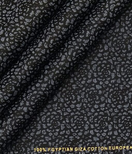 Nemesis Black 100% Egyptian Giza Cotton Printed Shirt Fabric (1.60 M)