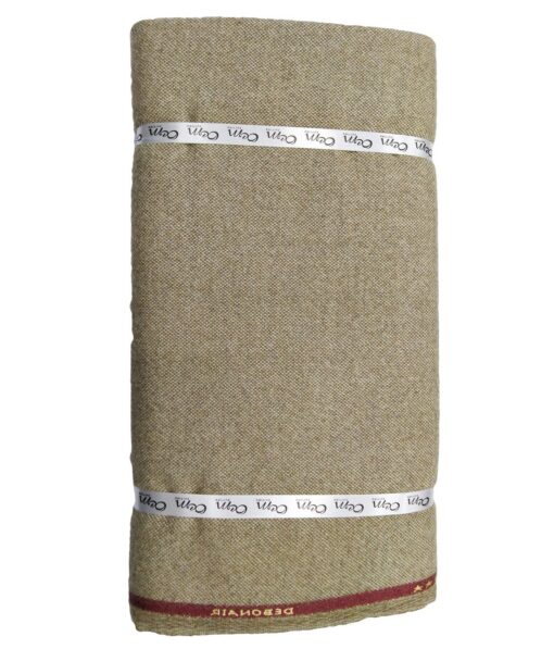 OCM Beige Structured 100% Pure Merino Wool Tweed Jacketing & Blazer Fabric (Unstitched - 2 Mtr)
