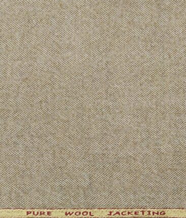 OCM Beige Structured 100% Pure Merino Wool Tweed Jacketing & Blazer Fabric (Unstitched - 2 Mtr)