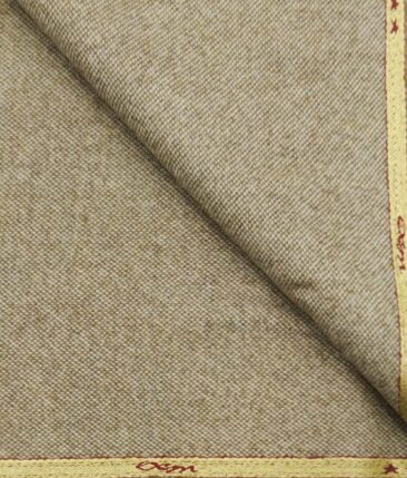 OCM Beige Structured 100% Pure Merino Wool Tweed Jacketing & Blazer Fabric (Unstitched - 2 Mtr)