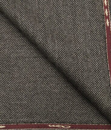 OCM Medium Brown Herringbone 100% Pure Merino Wool Very Thick Tweed Jacketing & Blazer Fabric (Unstitched - 2 Mtr)