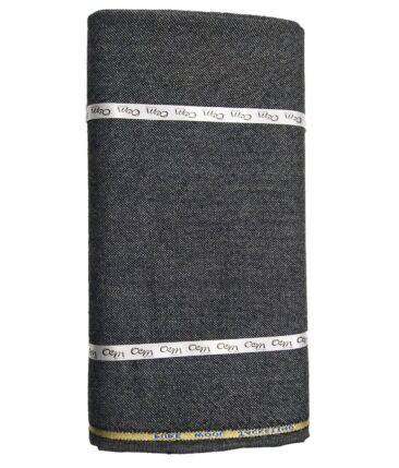 OCM Dark Grey Structured 100% Pure Merino Wool Tweed Jacketing & Blazer Fabric (Unstitched - 2 Mtr)