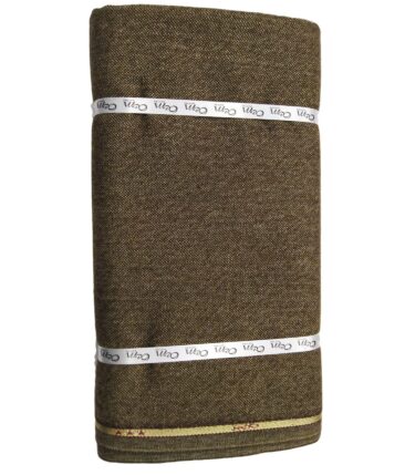 OCM Brown Self Structured 100% Pure Merino Wool Tweed Jacketing & Blazer Fabric (Unstitched - 2 Mtr)