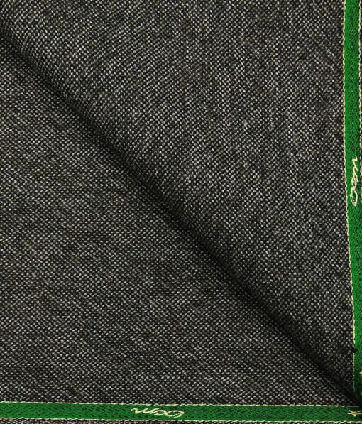 OCM Greenish Grey Self Structured 100% Pure Merino Wool Tweed Jacketing & Blazer Fabric (Unstitched - 2 Mtr)