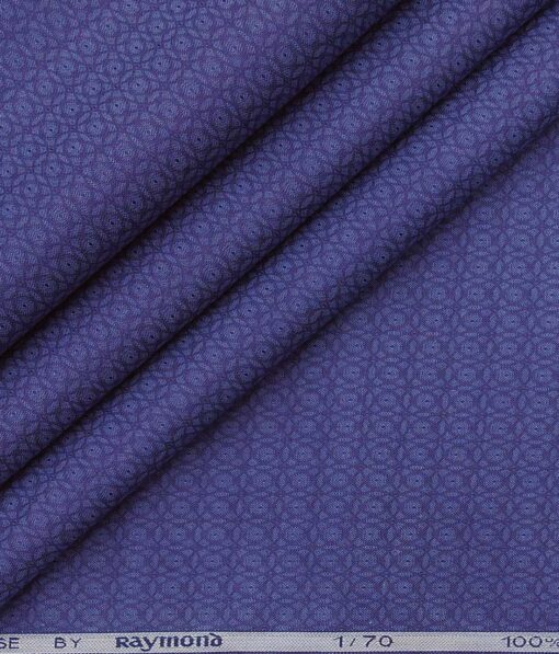 Raymond Dark Royal Blue 100% Giza Cotton Structured Shirt Fabric (1.60 M)