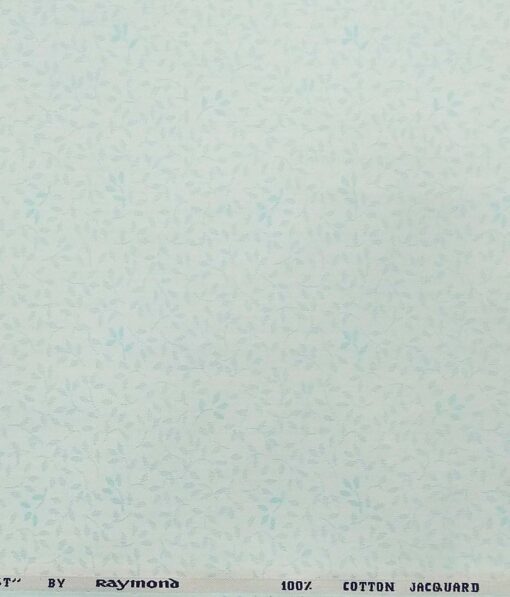 Raymond Mint Green 100% Cotton Floral Jacquard Shirt Fabric (1.60 M)