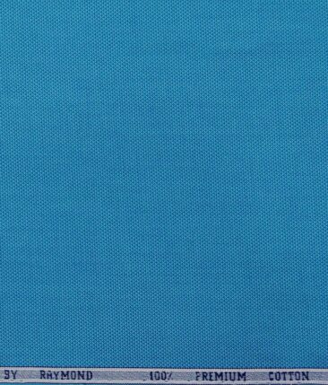 Raymond Cerulean Blue 100% Premium Cotton Structured Shirt Fabric (1.60 M)