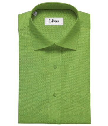 Raymond Pear Green 100% Premium Cotton Structured Shirt Fabric (1.60 M)